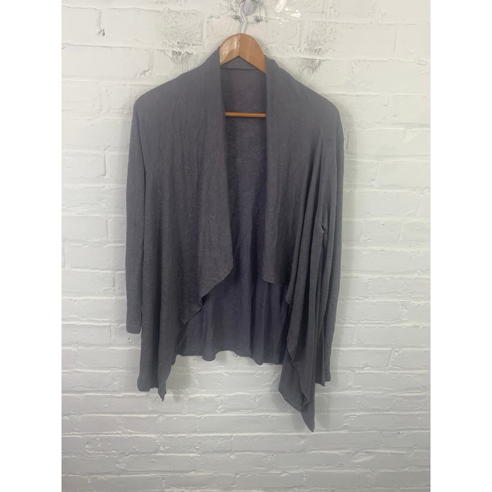 Bobeau Women's Open Front Cardigan Sweater Long Sleeve Heather Gray Size L